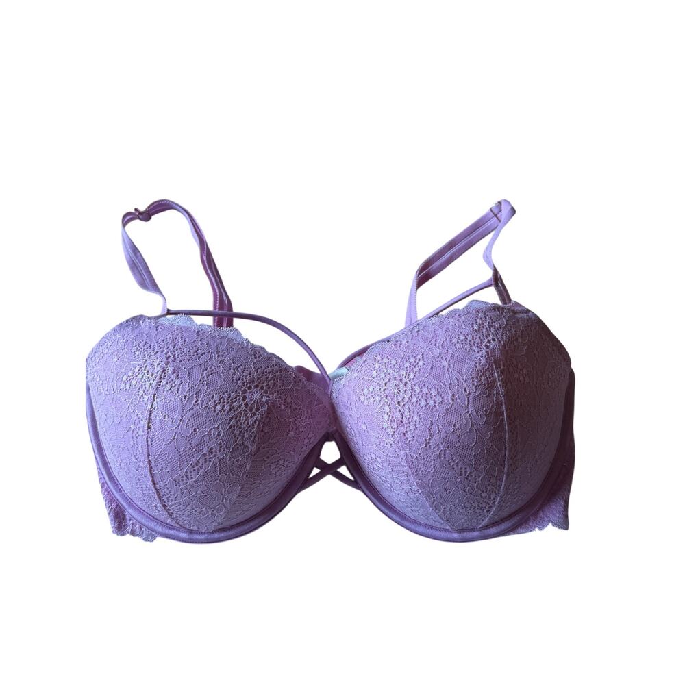 Victoria's Secret PINK Bra 36DD Pink Lace Push Up Padded Underwire Strappy